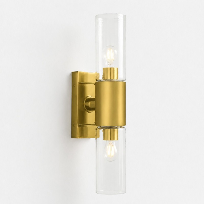 Zeylen Frances Water Ripple Glass Double Tube Sconce