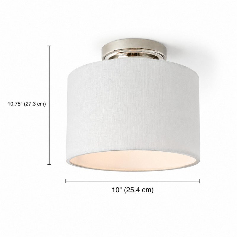 Kaethe Fabric Drum Shade Semi Flush Mount Light
