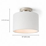 Kaethe Fabric Drum Shade Semi Flush Mount Light