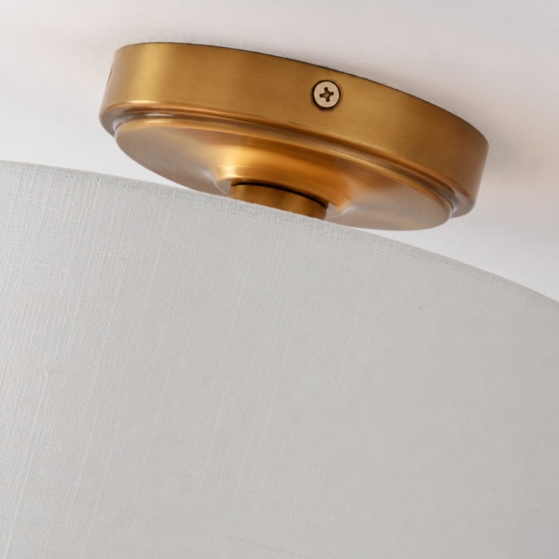 Kaethe Fabric Drum Shade Semi Flush Mount Light