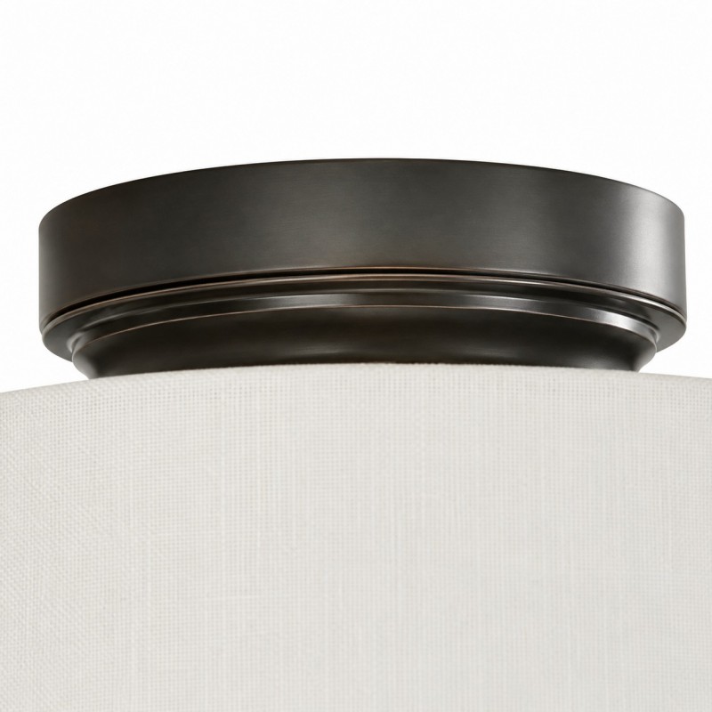 Kaethe Fabric Drum Shade Semi Flush Mount Light