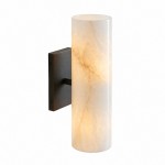 Yorix Alabaster Tube Bronze Finish Wall Sconce