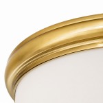Lionell Farmhouse Milk Glass Round Flush Mount Ceiling Light