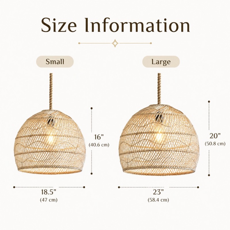 Laura Bohemian Style Bleached Rattan Pendant Light