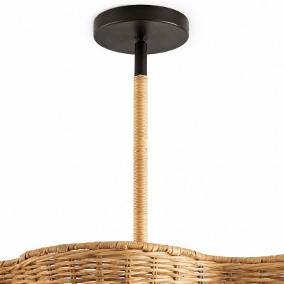 Daxter Bohemian Woven Rattan Scalloped Pendant Light