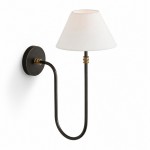 Wren Retro White Fabric Swan Neck Sconce
