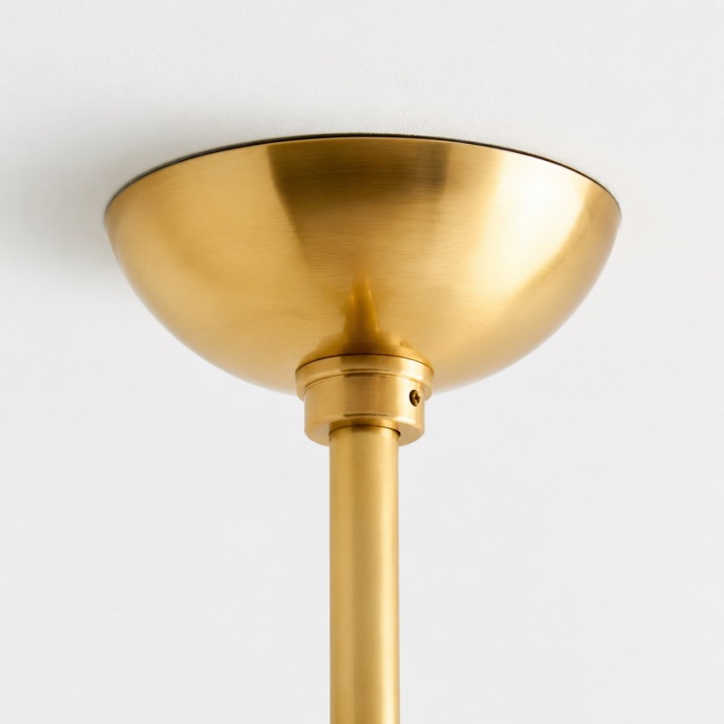Deke Country 3 Lights Brass Glass Pendant Light