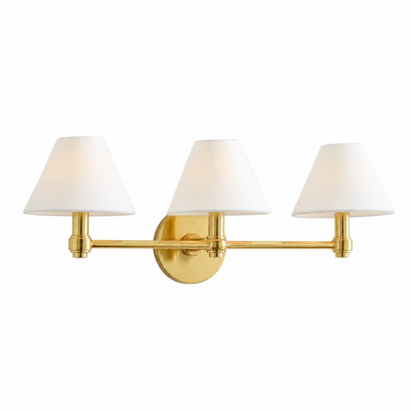Lennox Luxurious Triple Metal Aged Brass Sconce