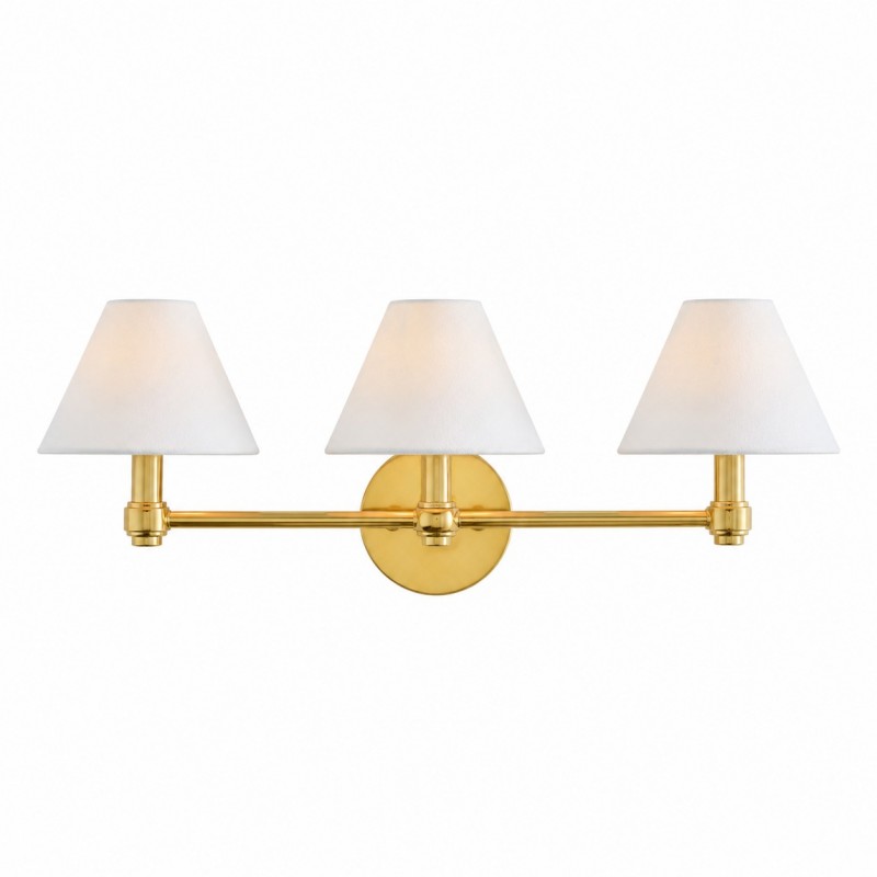 Lennox Luxurious Triple Metal Aged Brass Sconce