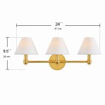 Lennox Luxurious Triple Metal Aged Brass Sconce