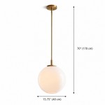 Tate Mid Century White Globe Glass Pendant Light