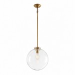 Mica Minimalist Brass Clear Glass Pendant Light