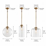 Mica Minimalist Brass Clear Glass Pendant Light