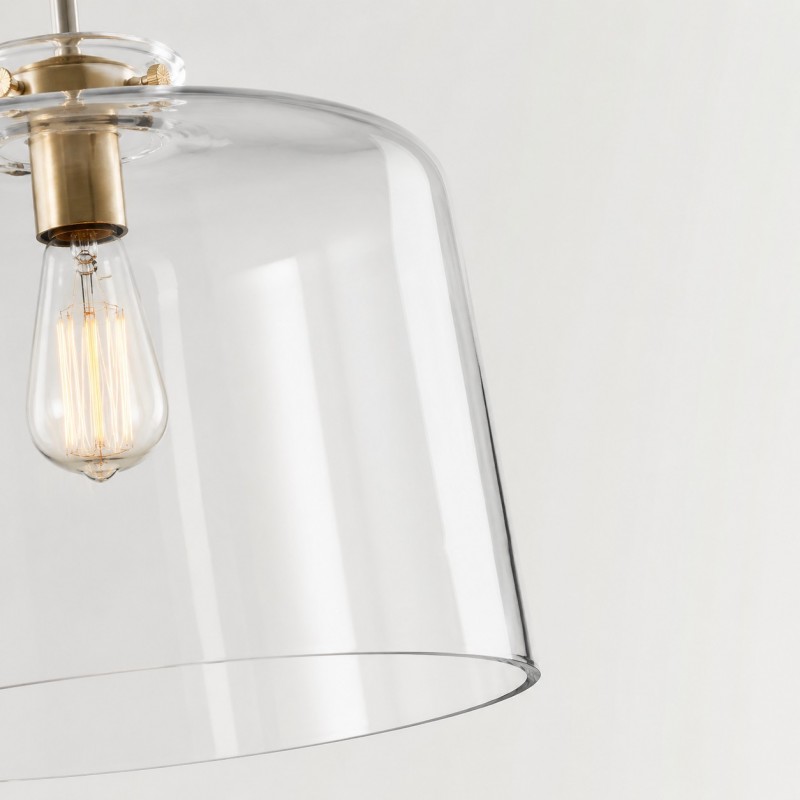 Mica Minimalist Brass Clear Glass Pendant Light