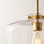 Mica Minimalist Brass Clear Glass Pendant Light
