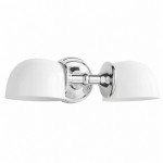 Valor Rustic Metal Double White Glass Wall Sconce