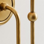 Azon Country Linen Brass Swan Neck Wall Light