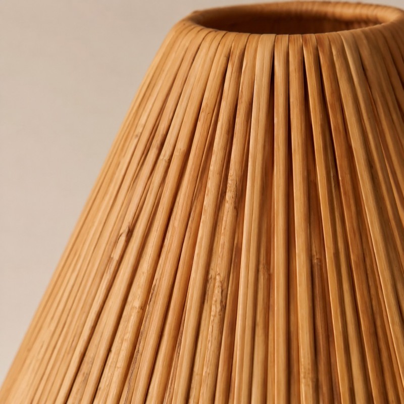 Calmyn Natural Woven Rattan Cone Wall Sconce