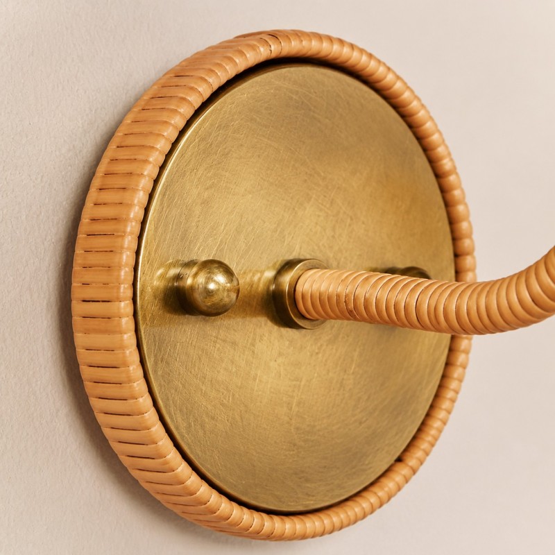 Calmyn Natural Woven Rattan Cone Wall Sconce
