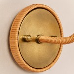 Calmyn Natural Woven Rattan Cone Wall Sconce