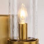 Cora Farmhouse Hammered Glass Double Tube Sconce