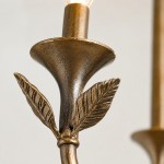Jocelyn Retro Antique Brass Botanical Forged Iron Chandelier
