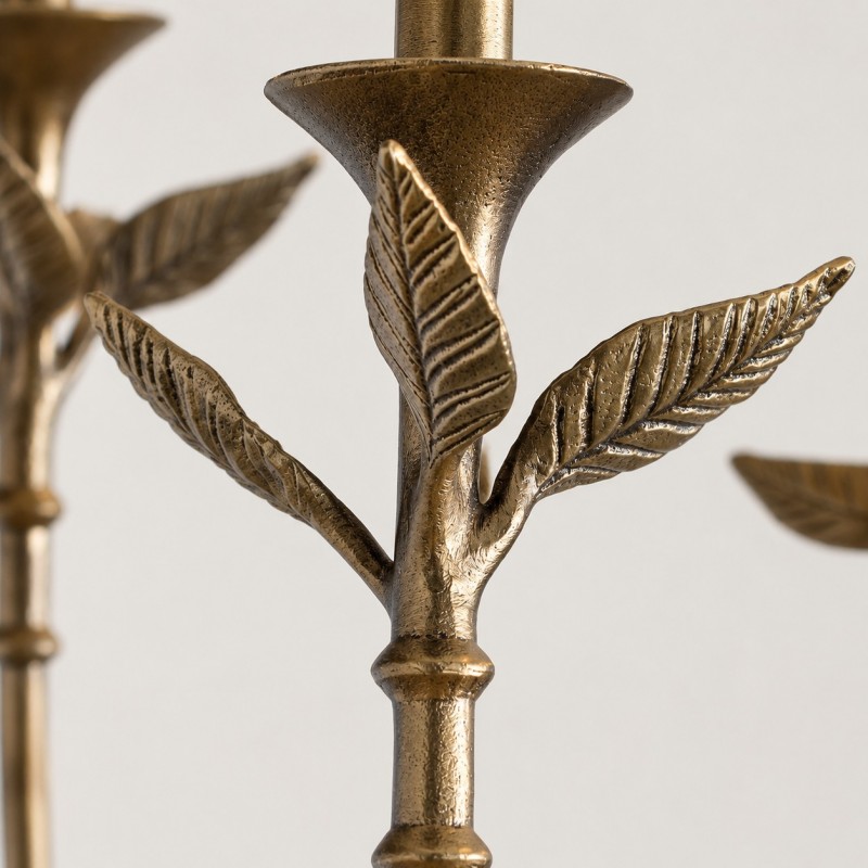 Jocelyn Retro Antique Brass Botanical Forged Iron Chandelier