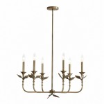 Jocelyn Retro Antique Brass Botanical Forged Iron Chandelier