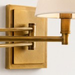 Lutyens Wabi-sabi Iron Swing Arm Fabric Wall Light