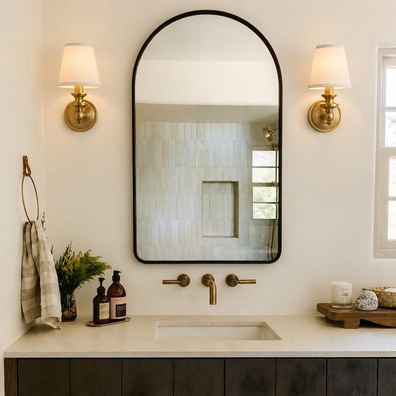 Ashby Vintage Linen Shade Wall Light