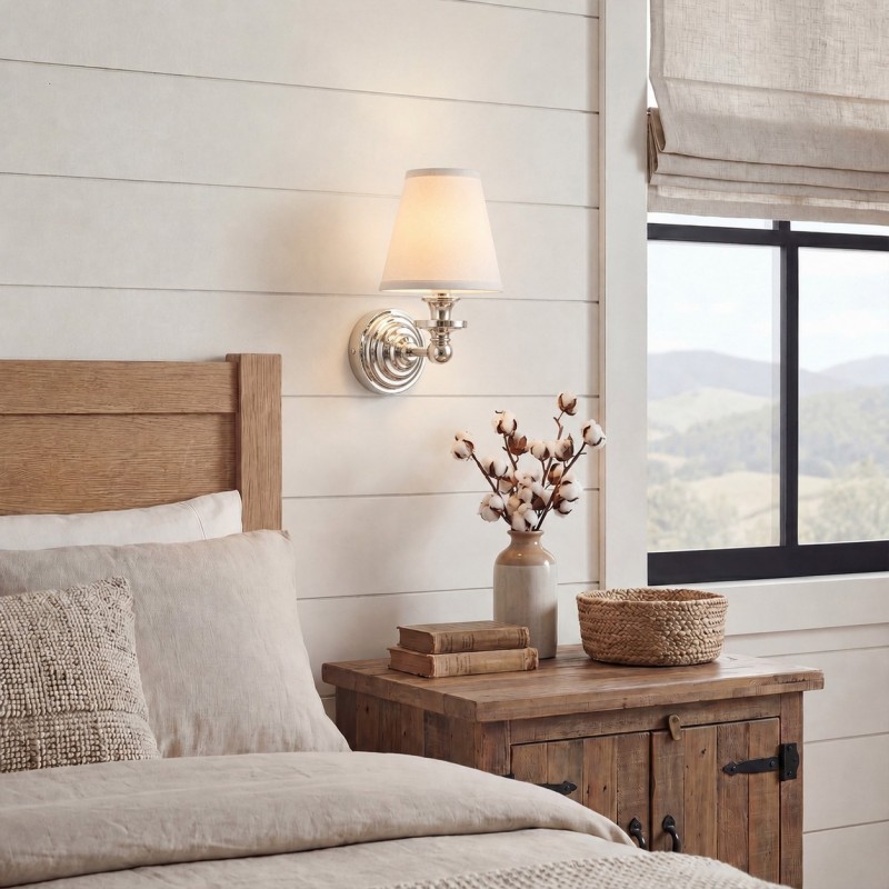 Ashby Vintage Linen Shade Wall Light