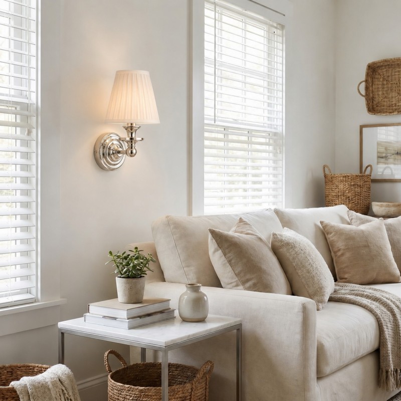 Ashby Vintage Linen Shade Wall Light