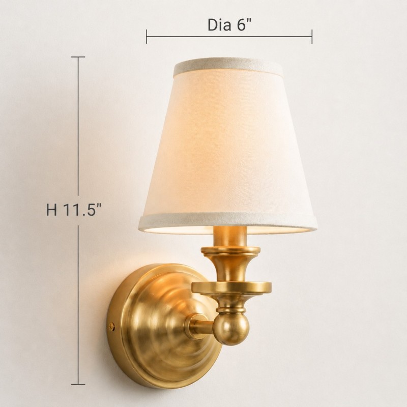 Ashby Vintage Linen Shade Wall Light