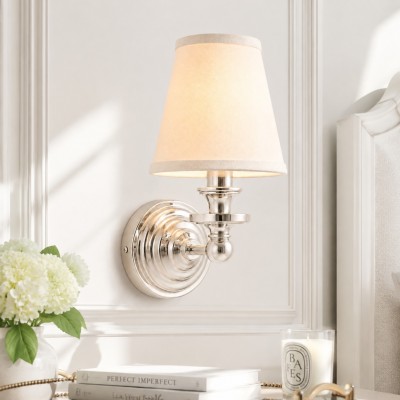 Ashby Vintage Linen Shade Wall Light