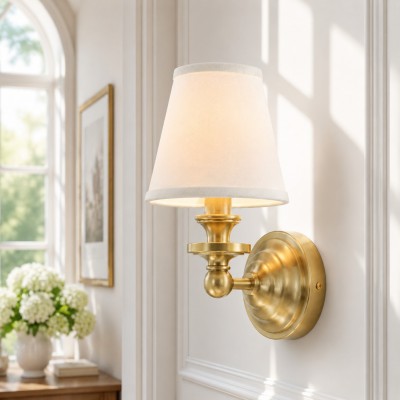 Ashby Vintage Linen Shade Wall Light