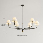 Ashlyn Modern 5/6 Light White Linen Conical Chandelier