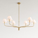 Ashlyn Modern 5/6 Light White Linen Conical Chandelier