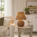 Caelyn Bohemian Natural Rattan Dome Table Lamp