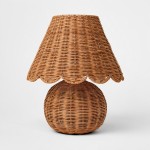 Caelyn Bohemian Natural Rattan Dome Table Lamp