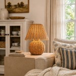 Caelyn Bohemian Natural Rattan Dome Table Lamp