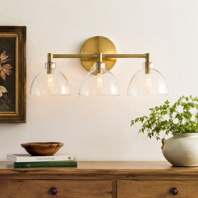 Keen Farmhouse Cooper Recycled Glass Dome Sconce