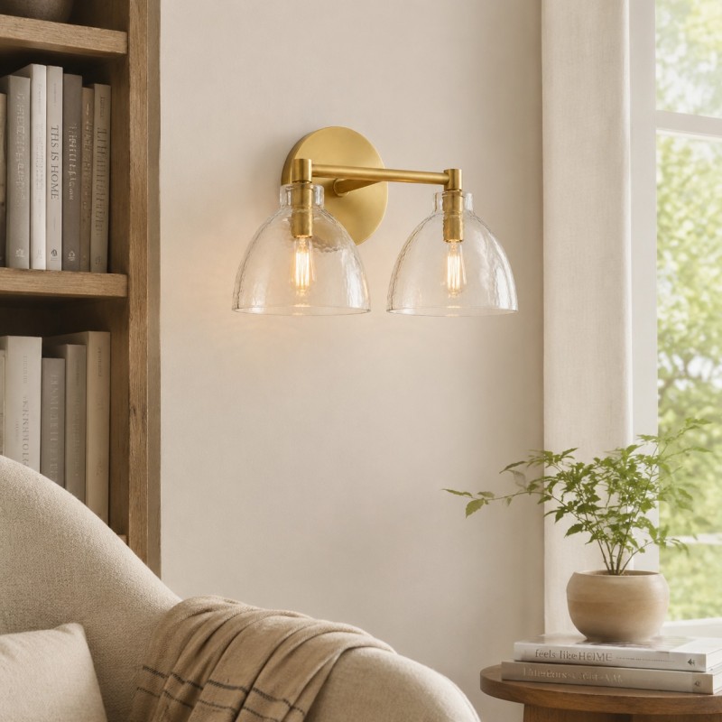 Keen Farmhouse Cooper Recycled Glass Dome Sconce