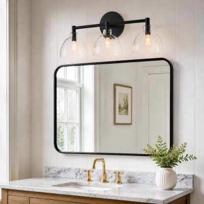 Keen Farmhouse Cooper Recycled Glass Dome Sconce
