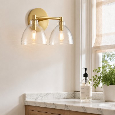Keen Farmhouse Cooper Recycled Glass Dome Sconce