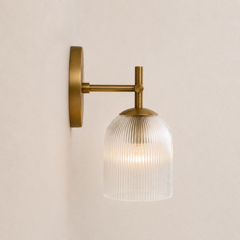 Alain Cooper Ribbed Glass Wall Sconce