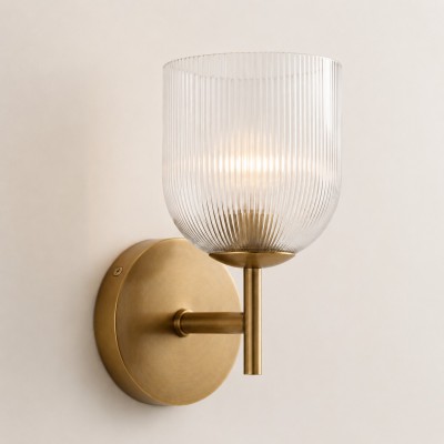 Alain Cooper Ribbed Glass Wall Sconce