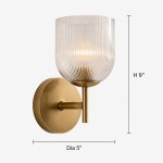 Alain Cooper Ribbed Glass Wall Sconce