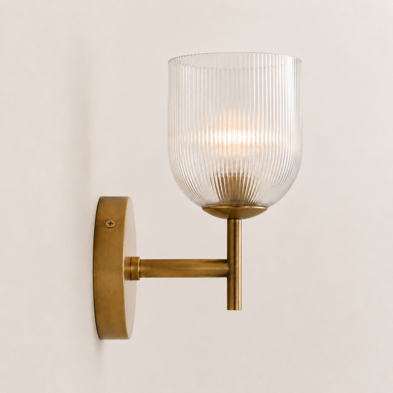 Alain Cooper Ribbed Glass Wall Sconce