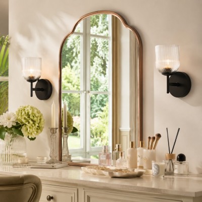 Alain Cooper Ribbed Glass Wall Sconce