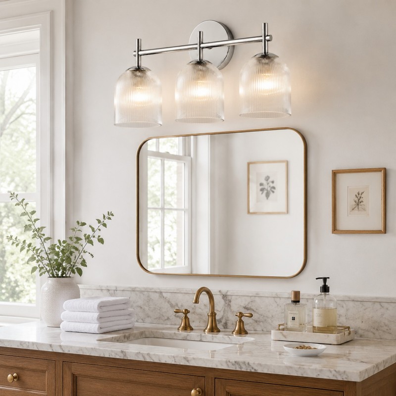 Alain Cooper Ribbed Glass Wall Sconce